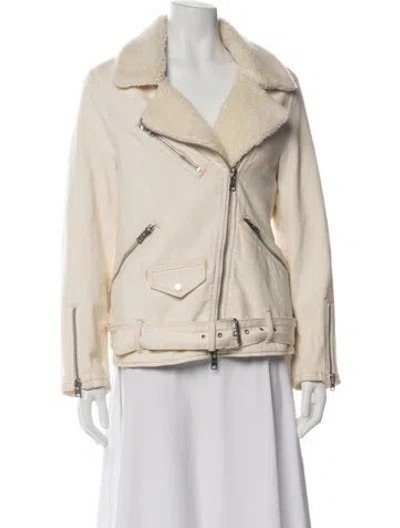 Pre-owned Allsaints Biker Jacket In Neutral