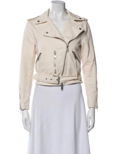 Pre-owned Allsaints Biker Jacket In Neutral
