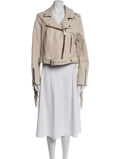 Pre-owned Allsaints Biker Jacket In Neutrals