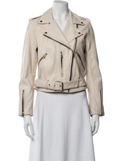 Pre-owned Allsaints Biker Jacket In Neutrals