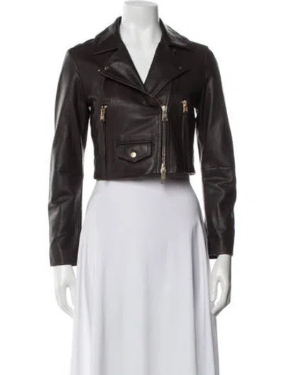 Pre-owned Allsaints Biker Jacket W/ Tags In Brown