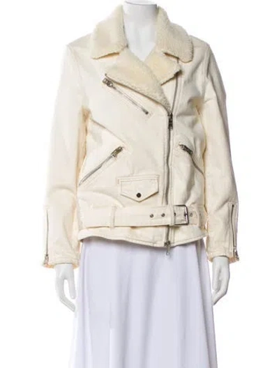 Pre-owned Allsaints Biker Jacket In White