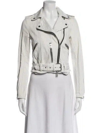 Pre-owned Allsaints Biker Jacket In White