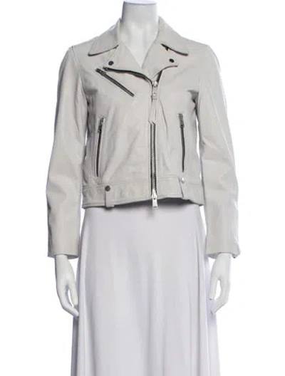 Pre-owned Allsaints Biker Jacket In White