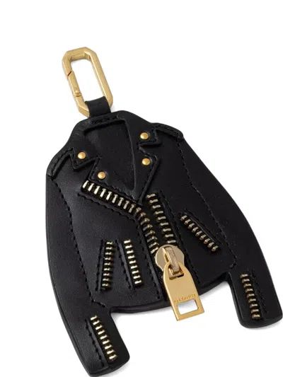 Allsaints Biker-jacket Keyring In Purple
