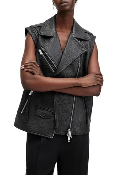 ALLSAINTS ALLSAINTS BILLIE LEATHER BIKER VEST