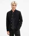 Allsaints Birchwood Corduroy Slim Fit Shirt In Jet Black