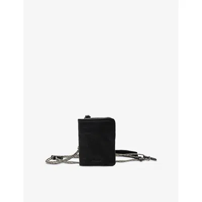 Allsaints Black Bartlett Leather Lanyard
