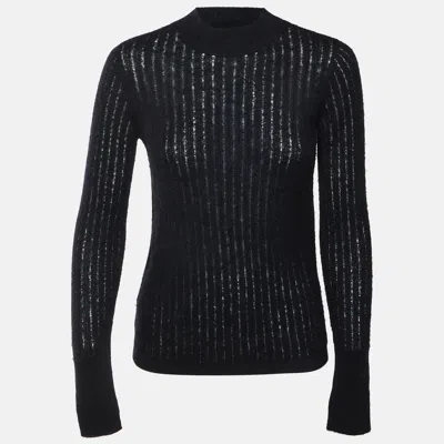 Pre-owned Allsaints Black Wool & Alpaca Knit Abi Funnel Neck Sweater S