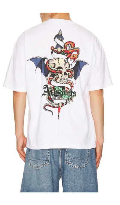 Allsaints Blade Crew Tee In White