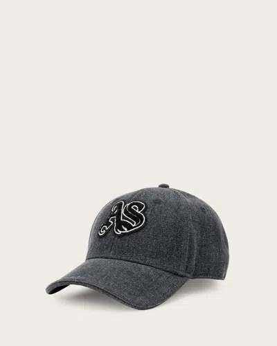 Allsaints Blair Denim Baseball Cap In Metallic