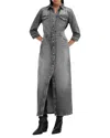 Allsaints Blair Denim Shirtdress In Washed Black