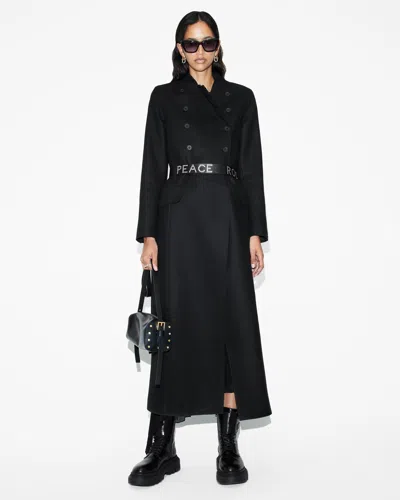 Allsaints Blaize Long Line Slim Fit Coat In Black