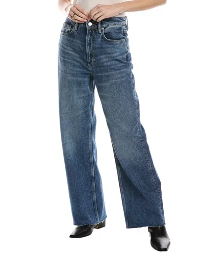 Allsaints Blake Dark Indigo Wide Leg Jean In Blue
