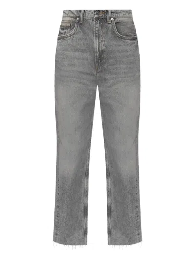 Allsaints Blake Frayed-hem Jeans In Gray