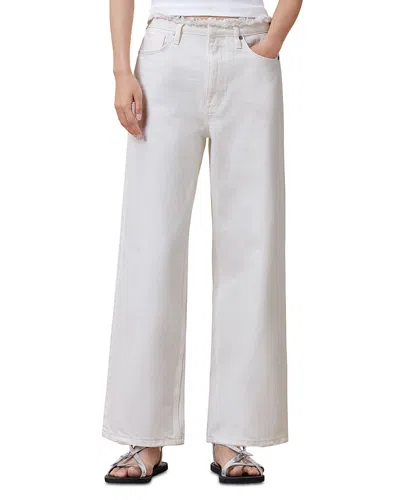 Allsaints Blake High Rise Frayed Jeans In Chalk White
