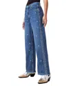 Allsaints Blake Studded Wide Leg Denim Jeans In Mid Indigo