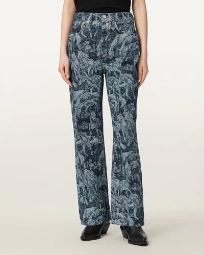 ALLSAINTS COTTON BLAKE HORSE JACQUARD DENIM JEANS