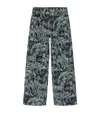 Allsaints Womens Printed Indigo Blake Horse-print Wide-leg Mid-rise Jeans In Blue