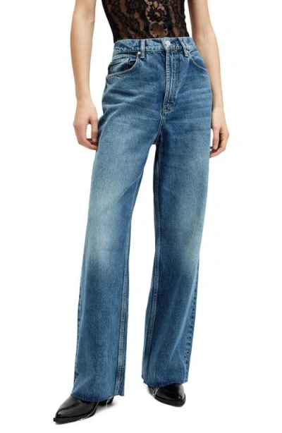 ALLSAINTS ALLSAINTS BLAKE RAW HEM WIDE LEG JEANS