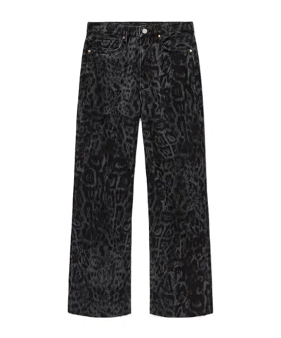 Allsaints Blake Wide Leg Leopard Print Jeans In Animal Print
