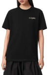 Allsaints Guardian Amelie Short Sleeve Graphic Logo T-shirt With Back Print In Black