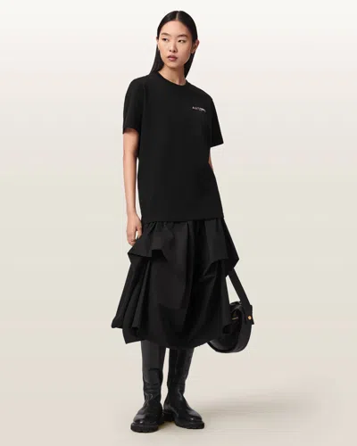 Allsaints Blaze Oversized Boyfriend T-shirt In Black