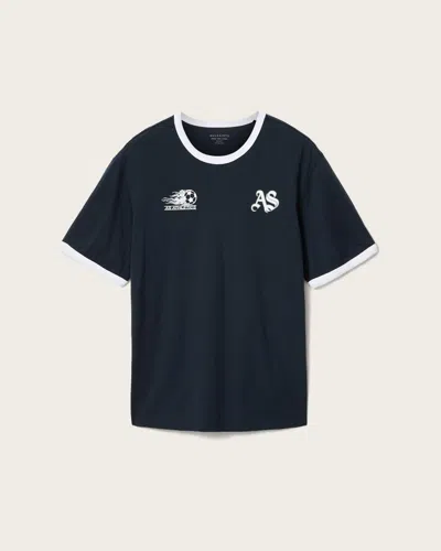 Allsaints Bleus Short Sleeve Crew Neck T-shirt In Blue