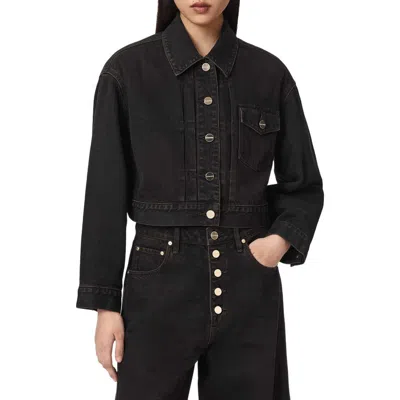 Allsaints Collared Long-sleeved Casual Jacket In Brown