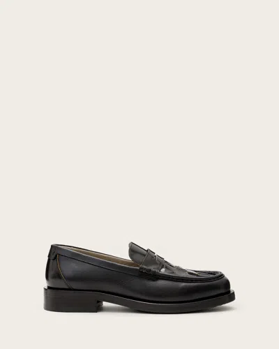 Allsaints Bloom Leather Loafers In Black