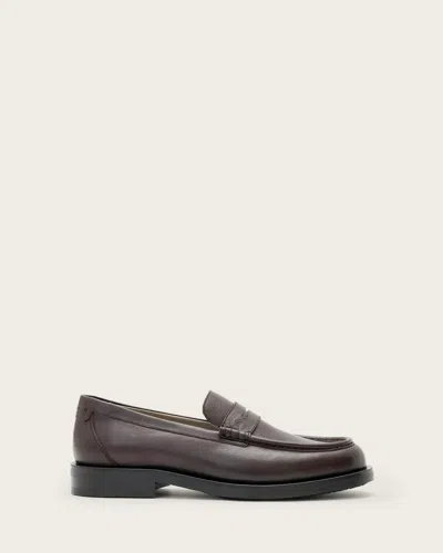 Allsaints Bloom Leather Loafers In Black