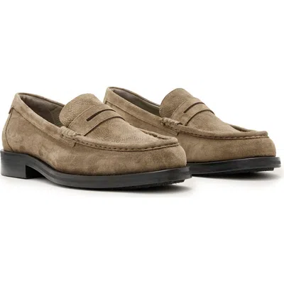 Allsaints Bloom Penny Loafer In Stone Grey