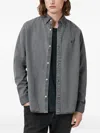 Allsaints Bodhi Relaxed Fit Button Front Shirt In Gray
