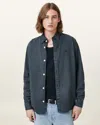 Allsaints Bodhi Relaxed Fit Button Front Shirt In Odyssey Blue