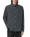 Allsaints Bodhi Relaxed Fit Button Front Shirt In Gray