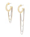 Allsaints Bolt Asymmetrical Swag Chain Huggie Hoop Earrings In Gold