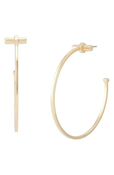 Allsaints Bolt Hoop Earrings In Gold
