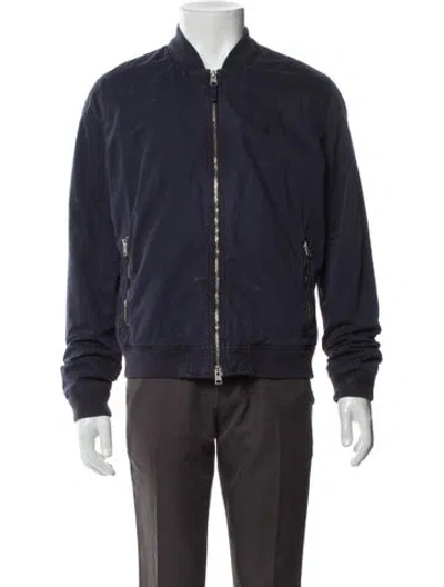 Pre-owned Allsaints Bomber Jacket In Blue