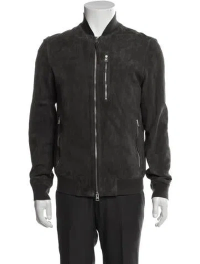 Pre-owned Allsaints Bomber Jacket In Gray