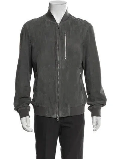 Pre-owned Allsaints Bomber Jacket In Gray