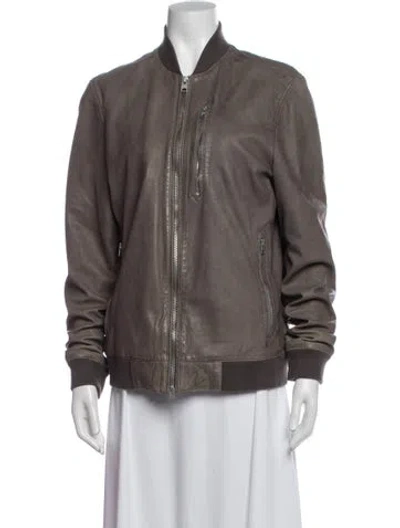 Pre-owned Allsaints Bomber Jacket In Grey