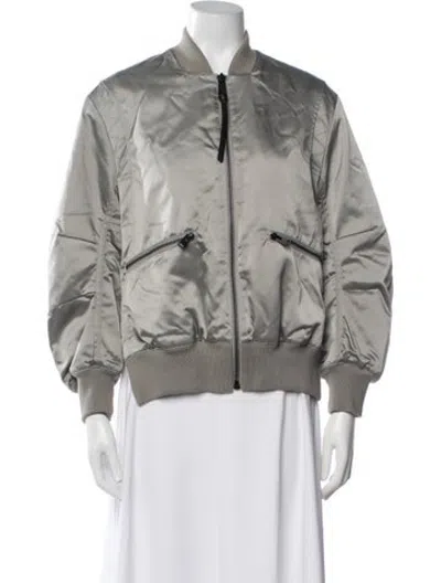 Pre-owned Allsaints Bomber Jacket In Grey