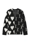 Allsaints Bonebreak Cardigan In Black & Chalk White