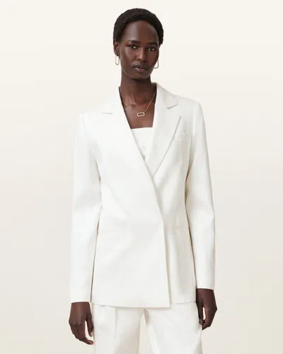 Allsaints Bonnie Double-breasted Blazer In White