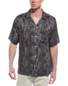 Allsaints Boomslang Snake Print Relaxed Fit Shirt In Black