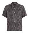 Allsaints Boomslang Snake Print Relaxed Fit Shirt In Black