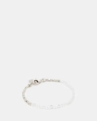 Allsaints Bora Beaded Bracelet In Warm Silver/clear