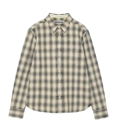 Allsaints Bower Cotton Relaxed Check Shirt In Neutral