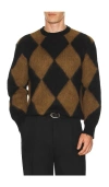 Allsaints Bower Argyle Pattern Sweater In Brown
