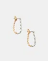 Allsaints Box Chain Two Tone Ball Earrings In Warm Brass Mix